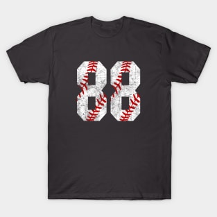 Vintage #88 Baseball Laces Baseball Mom Jersey Love Baseball T-Shirt